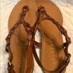 Ralph Lauren Leather Strappy Boho Style Sandals